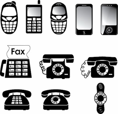 simsearch:400-06429921,k - Kollektion von Vektor-alte und neue Telefon-icons Stockbilder - Microstock & Abonnement, Bildnummer: 400-04610031