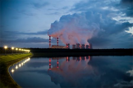 power station in Belchatow Poland - evening Stock Photo - Budget Royalty-Free & Subscription, Code: 400-04610032