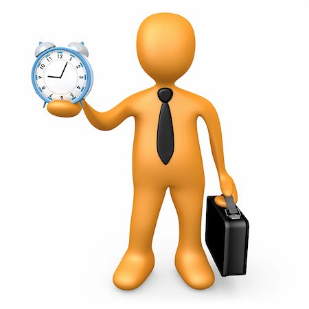 Computer Generated Image - Businessman Holding A Clock. Photographie de stock - Aubaine LD & Abonnement, Code: 400-04610138