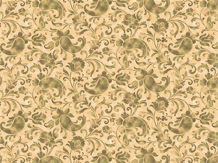 flagellum - Retro stylized flowers and flagella wallpaper Stock Photo - Budget Royalty-Free & Subscription, Code: 400-04610880