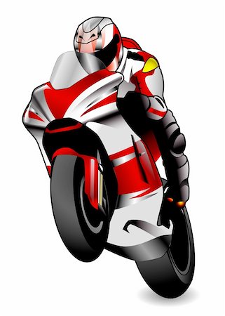 person on a bike drawing - motorcycle race Stock Photo - Budget Royalty-Free & Subscription, Code: 400-04610926