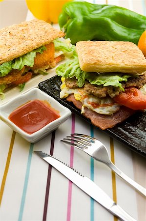 Pork sandwich Stockbilder - Microstock & Abonnement, Bildnummer: 400-04610933