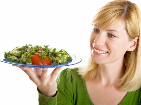 sergeitelegin (artist) - young woman holding in her hand a bowl of salad ïîèñê Stock Photo - Budget Royalty-Free & Subscription, Code: 400-04611111