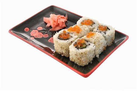 simsearch:400-04292843,k - sushi rolls on white background Stock Photo - Budget Royalty-Free & Subscription, Code: 400-04611139