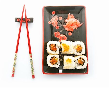 simsearch:400-04292843,k - sushi rolls on white background Stock Photo - Budget Royalty-Free & Subscription, Code: 400-04611142