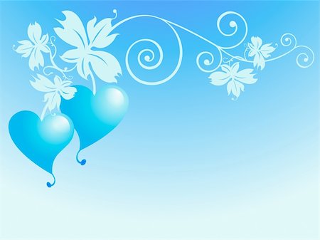Branch with leaves and heart fruits over light blue background. Jpg with path.  Useful for weddings,  love messages, Valentines day, anniversaries. Stock Photo - Budget Royalty-Free & Subscription, Code: 400-04611921