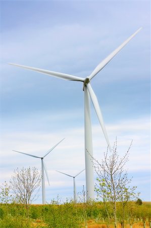 simsearch:400-03912255,k - Modern windmills against blue sky Stock Photo - Budget Royalty-Free & Subscription, Code: 400-04611992