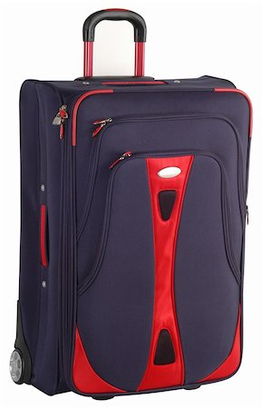 Blue luggage with handle up Photographie de stock - Aubaine LD & Abonnement, Code: 400-04612211