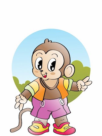 simsearch:400-04393574,k - isolated cute monkey, vector wallpaper Stock Photo - Budget Royalty-Free & Subscription, Code: 400-04613062