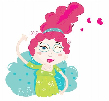 date pride - Woman proud of her new hairstyle. Art vector Illustration. See similar pictures in my portfolio! Stock Photo - Budget Royalty-Free & Subscription, Code: 400-04613771