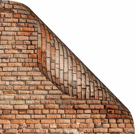 simsearch:400-04605657,k - Turned corner of page with the image of brick wall Stockbilder - Microstock & Abonnement, Bildnummer: 400-04613801
