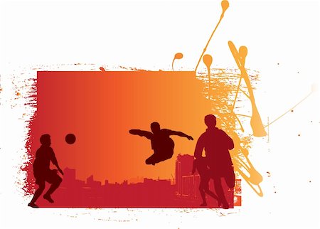 spray football player - grunge and urban style football soccer illustration Stock Photo - Budget Royalty-Free & Subscription, Code: 400-04613818