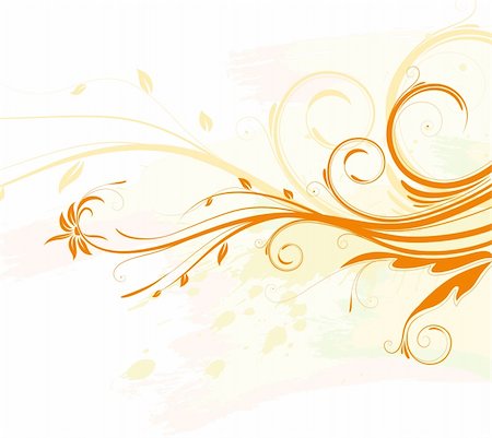 simsearch:400-04624081,k - Illustration vectorielle d'orange Grunge Floral Background Photographie de stock - Aubaine LD & Abonnement, Code: 400-04624076