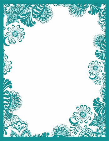 Paisley flower frame Stock Photo - Budget Royalty-Free & Subscription, Code: 400-04624177