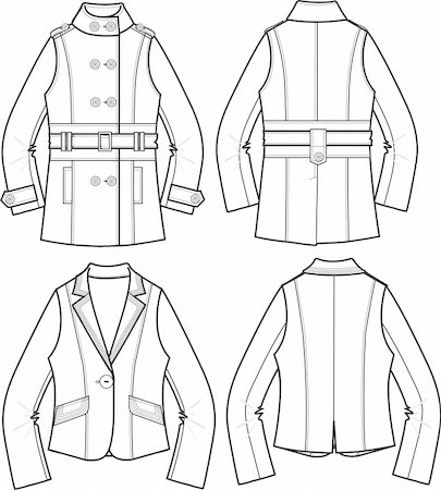 dress production sketch - lady jacket Stock Photo - Budget Royalty-Free & Subscription, Code: 400-04624180