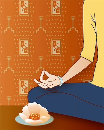 sharmilaw (artist) - meditation with magnolia Stockbilder - Microstock & Abonnement, Bildnummer: 400-04624211