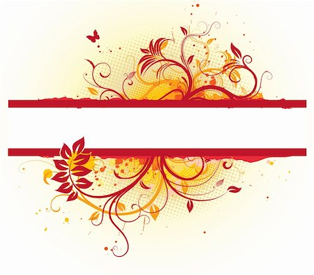 simsearch:400-04624081,k - Illustration vectorielle de bannière Grunge Floral décoratif Photographie de stock - Aubaine LD & Abonnement, Code: 400-04624224
