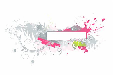 simsearch:400-04624081,k - Vector illustration of Grunge Floral Decorative banner Fotografie stock - Microstock e Abbonamento, Codice: 400-04624488