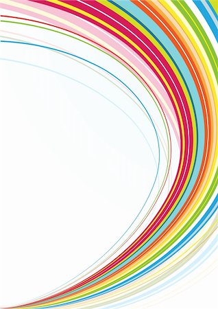 Vector illustration of abstract background made of Colorful Rainbow curved lines Stock Photo - Budget Royalty-Free & Subscription, Code: 400-04624506