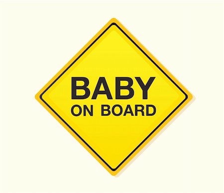 Baby on board! Yellow warning sign. Vector Illustration – easy to resize and change colors. Stock Photo - Budget Royalty-Free & Subscription, Code: 400-04624543