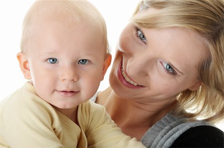 simsearch:400-04737497,k - Bright closeup portrait of adorable baby boy and his mom Stockbilder - Microstock & Abonnement, Bildnummer: 400-04624885