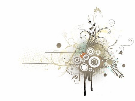 simsearch:400-04624081,k - Vector illustration of Grunge Floral Decorative background Fotografie stock - Microstock e Abbonamento, Codice: 400-04625598