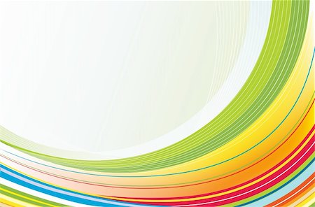 Vector illustration of abstract background made of Colorful Rainbow curved lines Stock Photo - Budget Royalty-Free & Subscription, Code: 400-04625611