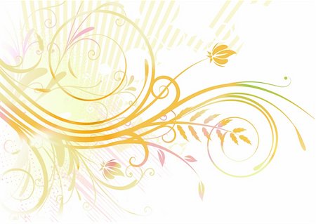 simsearch:400-04142156,k - Vektor-Illustration von orange Grunge Floral Background Stockbilder - Microstock & Abonnement, Bildnummer: 400-04625627