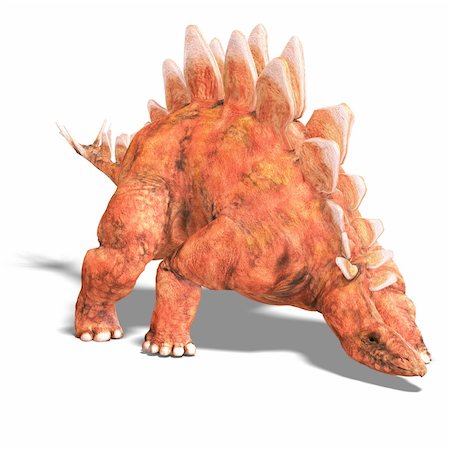 simsearch:400-04818670,k - Dinosaur Stegosaurus. 3D render with clipping path and shadow over white Foto de stock - Royalty-Free Super Valor e Assinatura, Número: 400-04625745