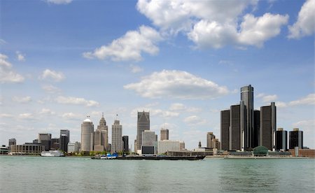 fleuve détroit - Downtown and waterfront skyline of Detroit, Michigan Photographie de stock - Aubaine LD & Abonnement, Code: 400-04625790