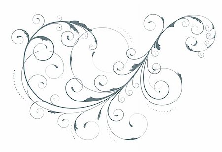 simsearch:400-04747279,k - Vector illustration of swirling flourishes decorative floral element Stock Photo - Budget Royalty-Free & Subscription, Code: 400-04625846