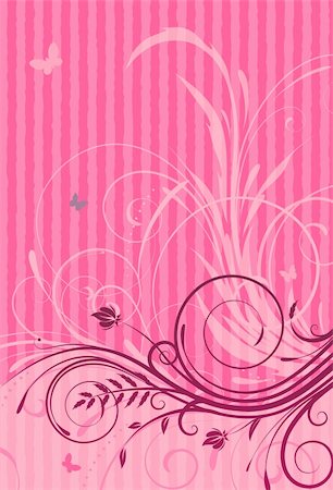 simsearch:400-04298096,k - Vector illustration of pink Grunge Floral Decorative background Foto de stock - Super Valor sin royalties y Suscripción, Código: 400-04625858