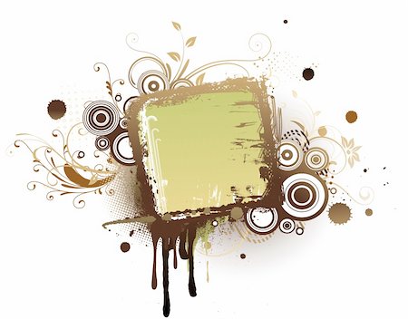 simsearch:400-04142167,k - Vector illustration of urban floral background with Design elements over grunge stained frame. Fotografie stock - Microstock e Abbonamento, Codice: 400-04625869