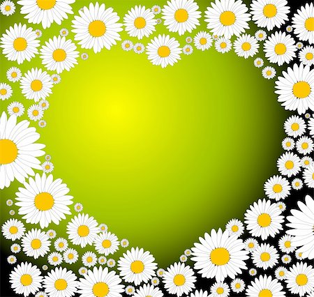 Green heart made from small flowers Stock Photo - Budget Royalty-Free & Subscription, Code: 400-04626105