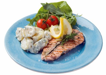 simsearch:400-04626191,k - Grilled salmon and potato Stock Photo - Budget Royalty-Free & Subscription, Code: 400-04626209
