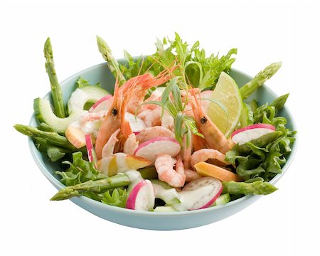 Shrimp salad isolated on white Foto de stock - Super Valor sin royalties y Suscripción, Código: 400-04626215