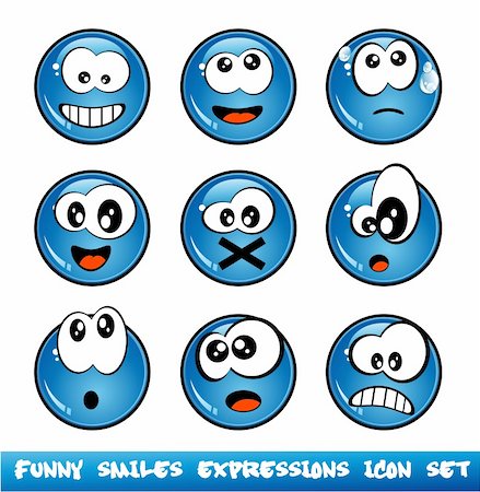 sad yellow icon - Colorful Set of Funny Smiles with different expressions Stock Photo - Budget Royalty-Free & Subscription, Code: 400-04626309