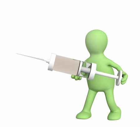 3d puppet - doctor with a syringe Stock Photo - Budget Royalty-Free & Subscription, Code: 400-04626518