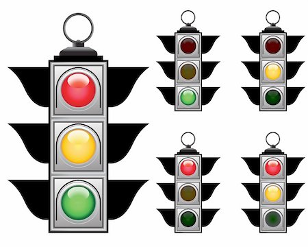 stop sign intersection - Ful signals set of vector traffic lights Stock Photo - Budget Royalty-Free & Subscription, Code: 400-04627181