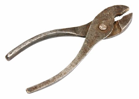 Pliers. Old and dirty condition. Isolated on white. Stock Photo - Budget Royalty-Free & Subscription, Code: 400-04627305