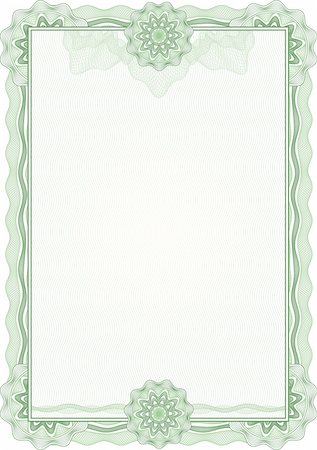 Classic guilloche border for diploma or certificate / vector Stock Photo - Budget Royalty-Free & Subscription, Code: 400-04627533