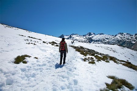 woman hiking at gredos mountains in avila spain Stock Photo - Budget Royalty-Free & Subscription, Code: 400-04627551