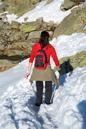 woman hiking at gredos mountains in avila spain Stock Photo - Budget Royalty-Free & Subscription, Code: 400-04627552