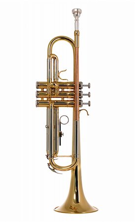 There is a musical instrument trumpet, new and shining Stockbilder - Microstock & Abonnement, Bildnummer: 400-04627562