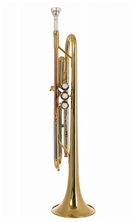 There is a musical instrument trumpet, new and shining Stockbilder - Microstock & Abonnement, Bildnummer: 400-04627563