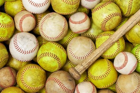 simsearch:400-04673387,k - a picture of baseballs softballs and a bat Stock Photo - Budget Royalty-Free & Subscription, Code: 400-04628263