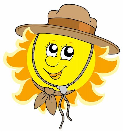 simsearch:400-04531867,k - Sun in scout hat - vector illustration. Stock Photo - Budget Royalty-Free & Subscription, Code: 400-04628902