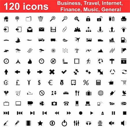 simsearch:400-07902734,k - Biggest collection of 120  different icons for using in web design Photographie de stock - Aubaine LD & Abonnement, Code: 400-04629067