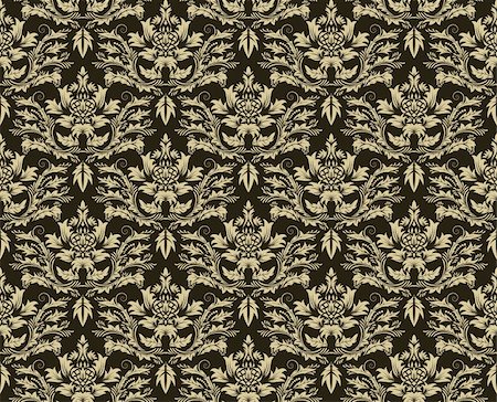 simsearch:400-04128525,k - Damask seamless vector background.  For easy making seamless pattern just drag all group into swatches bar, and use it for filling any contours. Stockbilder - Microstock & Abonnement, Bildnummer: 400-04629074