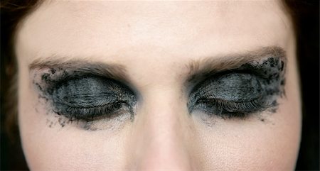 simsearch:400-04552932,k - Black makeup eye shadows fashion model closeup Stock Photo - Budget Royalty-Free & Subscription, Code: 400-04629735